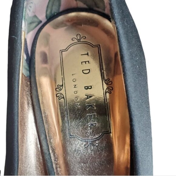 Ted Baker Black Nuala Bow Satin Pumps Size 40 - Picture 6 of 6